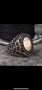 Уникален пръстен от висококачествена медицинска стомана с 14 к златно покритие, снимка 1 - Пръстени - 40737561