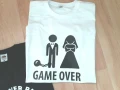 Тениски за ергенско парти с надпис GAME OVER PARTY, снимка 3