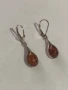 Сребърни обеци с кехлибар, снимка 2