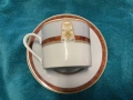 Чаша и чинийки  произведено в Германия  порцелан  Ар Нуво отличен състояние , снимка 2