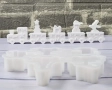 3D 5 Коледен Вагон вагони влак силиконов молд форма фондан смола шоколад гипс декор, снимка 1