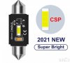 Комплект диодни крушки, 1 CSP диод- Canbus, 41мм, 3W, 12V, 270Lm, 6000K, черен, снимка 4