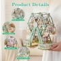 Нов DIY 3D дървен модел виенско колело 6 фото рамки 72 части Дървен 3D пъзел фото албум, снимка 2