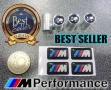Нов качествен комплект 4 бр. стикери за BMW M Performance + 4 бр. капачки за вентили на гуми за кола, снимка 3