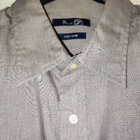 Мъжка риза с къс ръкав в цвят тъмен люляк размер M 15 лв., снимка 4 - Ризи - 42619800
