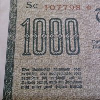 Колекционерска банкнота 1000 райх марки 1922година - 14610, снимка 3 - Нумизматика и бонистика - 29079174
