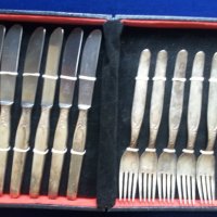 Solingen / Солинген оригинални посребрени прибори : 6 ножа и 5 вилици, тежки, солидни, снимка 1 - Други ценни предмети - 33821086