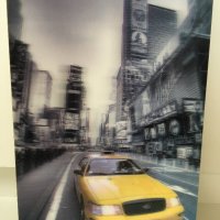 3D Жълто такси taxi Ford в New York винтидж пано за стена, снимка 1 - Декорация за дома - 29388489