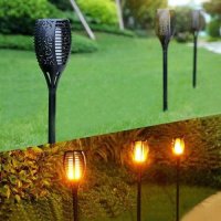 Соларни лампи за градина 4 броя ФАКЛИ, снимка 3 - Лед осветление - 40620551
