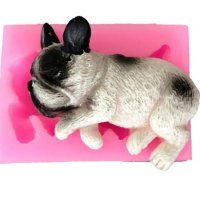 Френски булдог заспал куче силиконов молд форма украса декор торта мъфини фондан шоколад и др, снимка 2 - Форми - 20636995