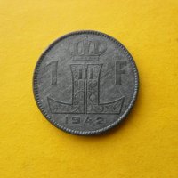 1 франк 1942 г. монета Белгия, снимка 1 - Нумизматика и бонистика - 42474485