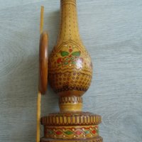 № 7001 стара дървена декоративна газена лампа  , снимка 3 - Други ценни предмети - 40825561