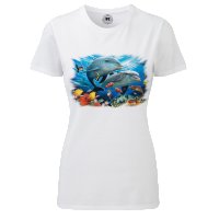 делфини под вълните - соларна тениска, снимка 1 - Детски тениски и потници - 37325610