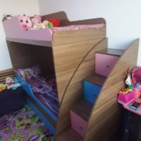 Детско двуетажно легло +  бюро , снимка 2 - Мебели за детската стая - 42483930