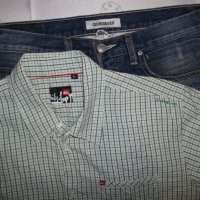Къси дънки и риза QUIKSILVER   мъжки,М-Л, снимка 1 - Ризи - 29710749