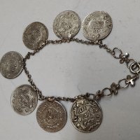 Сребърна гривна с монети, снимка 3 - Гривни - 29797916