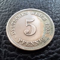Стара монета 5 пфенига 1903 г.буква А - Германия- рядка,121 годишна !, снимка 11 - Нумизматика и бонистика - 39740302
