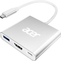 Acer USB C хъб, 3 в 1 с 5Gbps USB 3.0 GEN1 порт, 4K HDMI и PD Max 100W, снимка 1 - Кабели и адаптери - 44322766