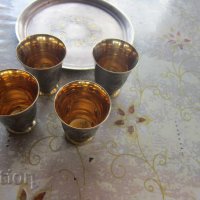 Руска сребърна чаша чашка сервиз чаши позлата гравюри 875, снимка 2 - Колекции - 31656733
