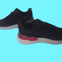Водоустойчиви маратонки за мъже в черен цвят с червен акцент и бяла подметка, снимка 4 - Маратонки - 42716490