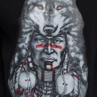 Нов мъжки суичър с трансферен печат Вълк индианец, Серия Вълци, снимка 6 - Суичъри - 27745693