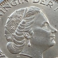 Сребърна монета 2 1/2 гулдена 1964г. Кралица Юлиана Нидерландска 39626, снимка 12 - Нумизматика и бонистика - 42755713