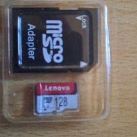 Микро сд карта с адаптер Lenovo 128GB и Xiaomi 128 GB, снимка 1 - Друга електроника - 42545107