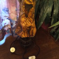 Антикварна нощна лампа чугун естествена кожа , снимка 4 - Антикварни и старинни предмети - 29684514