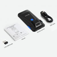 Скенер за баркод Eyoyo, Bluetooth 1D 2D QR код, ръчен скенер със скоба за гърба, USB и безжичен, 7 ч, снимка 1 - Друга електроника - 39380127