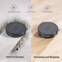 Нова силно смукателна тиха прахосмукачка робот с моп, Wi-Fi и Alexa, снимка 2 - Прахосмукачки - 33757161