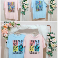 3 цвята дамска тениска Rabbit , снимка 2 - Тениски - 44518651