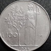 100 лири Италия 1956, снимка 2 - Нумизматика и бонистика - 31044875