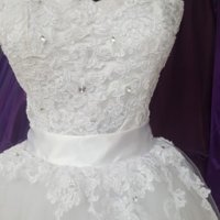 къса бална официална сватбена рокля в цвят и размер по заявка, снимка 5 - Сватбени рокли - 30563103