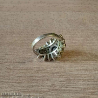 Голям сребърен пръстен с камъни, снимка 4 - Пръстени - 44685997