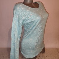 Син пуловер р-р М, снимка 3 - Блузи с дълъг ръкав и пуловери - 42503957