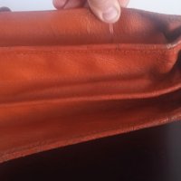 Стара оранжева кожена офис чанта, снимка 10 - Чанти - 36699244
