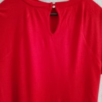 Червена блуза с копчeта, снимка 6 - Туники - 37967277