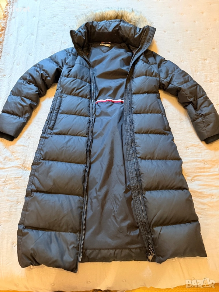 Tommy Hilfiger дълго пухено яке черно, снимка 1