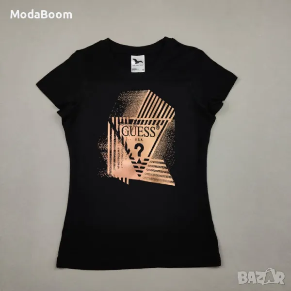Guess черна памучна тениска , снимка 1