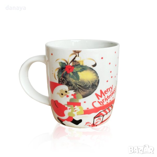 4231 Керамична коледна чаша Дядо Коледа Merry Christmas, 300мл, снимка 1