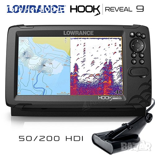 Сонар/GPS Lowrance HOOK Reveal 9 със сонда 50/200 HDI, снимка 1