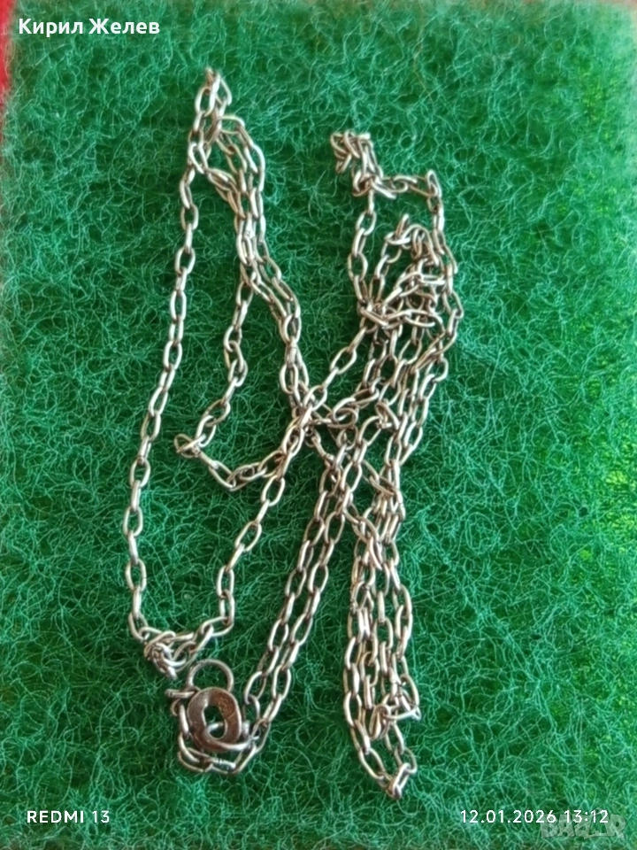 Сребърно колие нежно финно елегантно бижу 52424, снимка 1