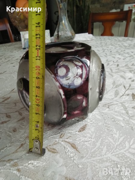 Ваза цветен рязан кристал, снимка 1