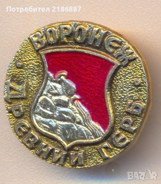 Значка Древний герб Воронеж, снимка 1