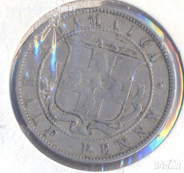 Ямайка 1/2 пени 1869 година, снимка 1