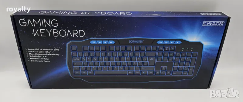 Гейминг клавиатура със синя подстветка GT200, снимка 1