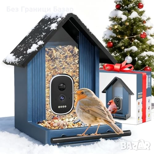 Нова Смарт хранилка за птици с AI разпознаване и 2.5K камера за открито, снимка 1