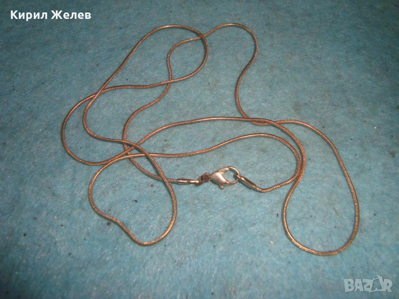 ФИНО НЕЖНО ПОСРЕБРЕНО КОЛИЕ ВЕРИЖКА за ВРАТА 72881, снимка 1