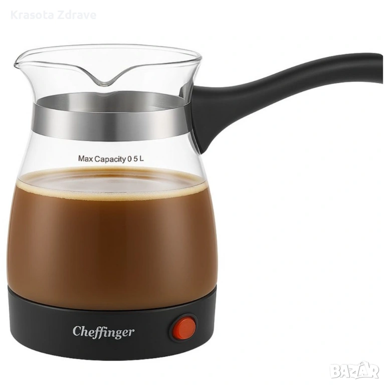 Кафеварка Cheffinger 0,5 л – стъклен съд, 650 W, бутон ON/OFF, снимка 1