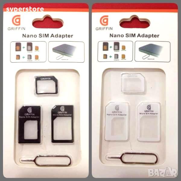 Преходник Адаптер Nano SIM към Micro SIM и Standart SIM card, снимка 1
